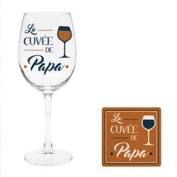 Coffret Prestige La Cuvée de Papa - Verre à Vin & Sous-Verre