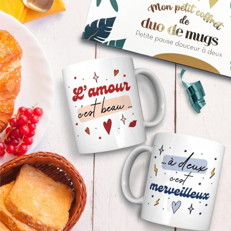 Coffret Duo de Mugs Amour... Merveilleux