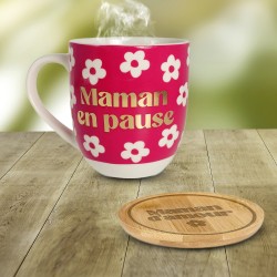 Coffret Cadeau Maman d'Amour en Pause - Tasse et Sous-Tasse