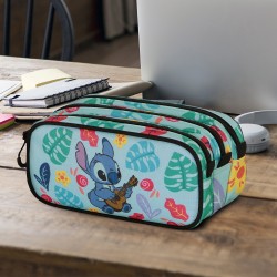 Maxi Trousse Stitch Disney Triple Compartiment Tropical Guitare