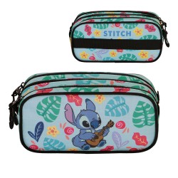 Maxi Trousse Stitch Disney Triple Compartiment Tropical Guitare