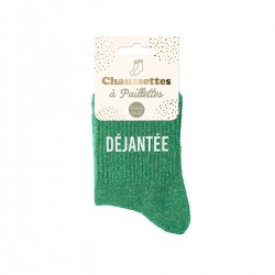 Chaussettes Paillettes Colorées Mot Fantaisie
