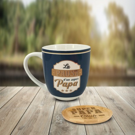 Coffret Cadeau Pause d'un Super Papa - Tasse et Sous-Tasse
