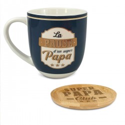 Coffret Cadeau Pause d'un Super Papa - Tasse et Sous-Tasse