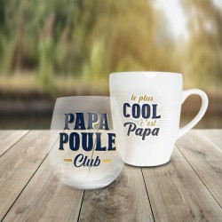 Coffret Papa Poule Cool - Verre Rond & Tasse