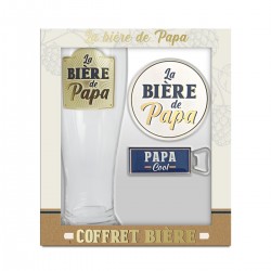 Coffret La Bière de Papa - Pinte, Sous-Verre & Porte-Clés