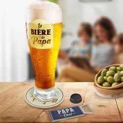 Coffret La Bière de Papa - Pinte, Sous-Verre & Porte-Clés