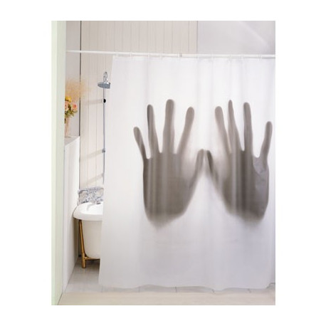 rideau de douche scary avec ombre de mains imprimées