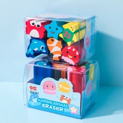 Lot de 6 Gommes Kawaii Fantaisie Multicolores