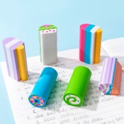 Lot de 6 Gommes Kawaii Fantaisie Multicolores