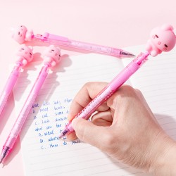 Stylo Gel Animaux Kawaii Rétractable Encre Bleue