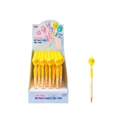 Stylo Gel Animaux Kawaii Rétractable Encre Bleue