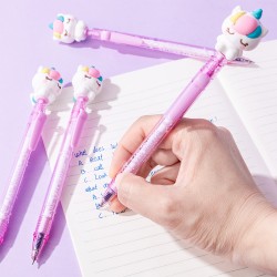 Stylo Gel Animaux Kawaii Rétractable Encre Bleue