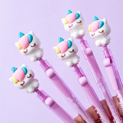 Stylo Gel Animaux Kawaii Rétractable Encre Bleue