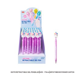 Stylo Gel Animaux Kawaii Rétractable Encre Bleue