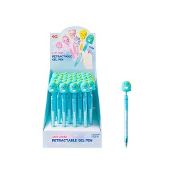 Stylo Gel Animaux Kawaii Rétractable Encre Bleue