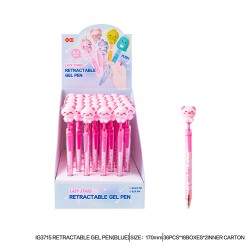 Stylo Gel Animaux Kawaii Rétractable Encre Bleue