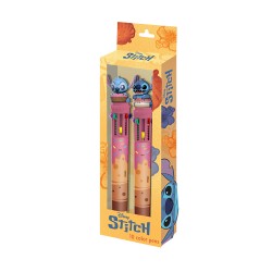 Pack de 2 Stylos Multicolores Stitch 3D 10 Couleurs Disney