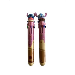 Pack de 2 Stylos Multicolores Stitch 3D 10 Couleurs Disney