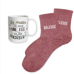 Coffret Cadeaux Paillettes Fantaisie - Tasse & Chaussettes