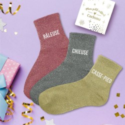 Coffret Trio Chaussettes Paillettes Fantaisie