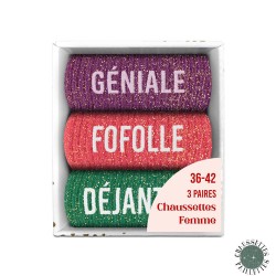 Coffret Trio Chaussettes Paillettes Fantaisie