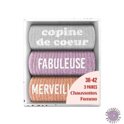 Coffret Trio Chaussettes Paillettes Fantaisie