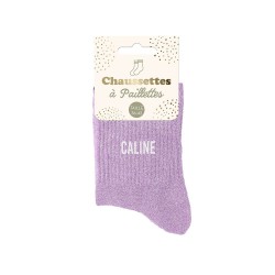 Chaussettes Paillettes Colorées Mot Fantaisie