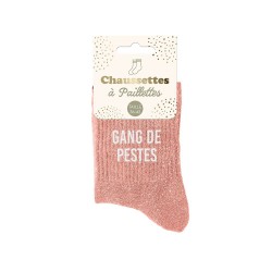 Chaussettes Paillettes Colorées Mot Fantaisie