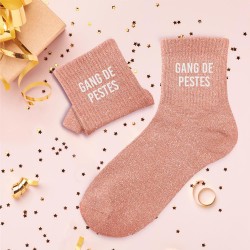 Chaussettes Paillettes Colorées Mot Fantaisie