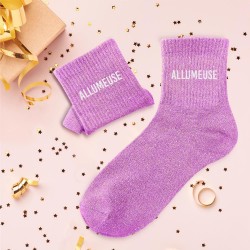 Chaussettes Paillettes Colorées Mot Fantaisie