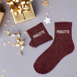 Chaussettes Paillettes Colorées Mot Fantaisie