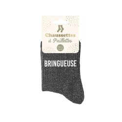 Chaussettes Paillettes Colorées Mot Fantaisie