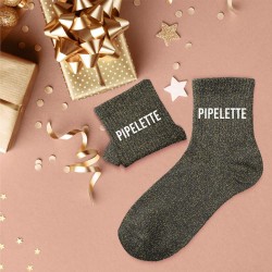 Chaussettes Paillettes Colorées Mot Fantaisie