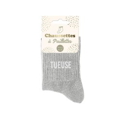 Chaussettes Paillettes Colorées Mot Fantaisie
