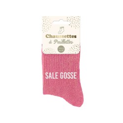 Chaussettes Paillettes Colorées Mot Fantaisie