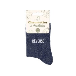 Chaussettes Paillettes Colorées Mot Fantaisie