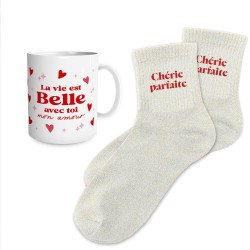 Coffret Mug et Chaussettes Paillettes Fantaisie