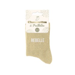 Chaussettes Paillettes Colorées Mot Fantaisie