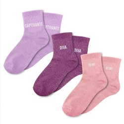 Coffret Trio Chaussettes Paillettes Fantaisie