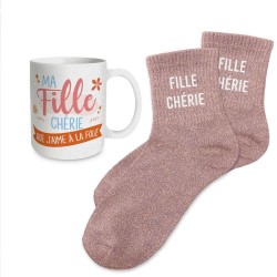 Coffret Cadeaux Paillettes Fantaisie - Tasse & Chaussettes