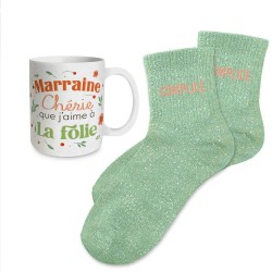 Coffret Cadeaux Paillettes Fantaisie - Tasse & Chaussettes