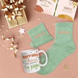 Coffret Cadeaux Paillettes Fantaisie - Tasse & Chaussettes