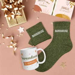 Coffret Cadeaux Paillettes Fantaisie - Tasse & Chaussettes