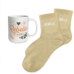 Coffret Cadeaux Paillettes Fantaisie - Tasse & Chaussettes