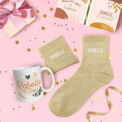 Coffret Cadeaux Paillettes Fantaisie - Tasse & Chaussettes