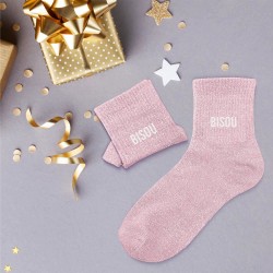 Chaussettes Paillettes Colorées Mot Fantaisie
