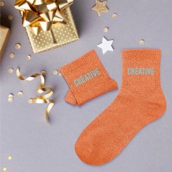 Chaussettes Paillettes Colorées Mot Fantaisie