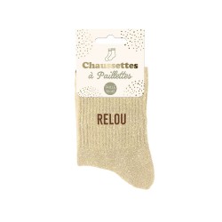 Chaussettes Paillettes Colorées Mot Fantaisie