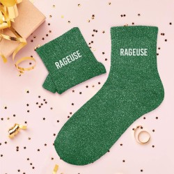 Chaussettes Paillettes Colorées Mot Fantaisie
